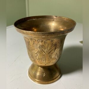 Engraved Brass Goblet